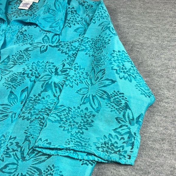 Vtg Susan Graver Women’s Size 1X Linen Blend Semi Sheer Blouse Top Boho Cottage - Picture 3 of 11